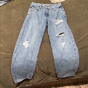 Levi's Light Blue Distressed Boyfriend Jeans